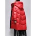 Boho Red Loose fashion Pockets Winter Duck Down Coat