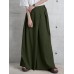 Women Side Zipper Solid Color Casual Wide Leg Pants With Pocket