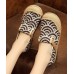 Black Cotton Linen Fabric Flat Shoes Splicing Flat Shoes For Women