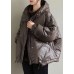 Elegant Beige Hooded drawstring Duck Down Jacket Winter