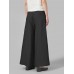 Women Solid Color Lace  Up Loose Mid Waist Wide Leg Pants With Pockets