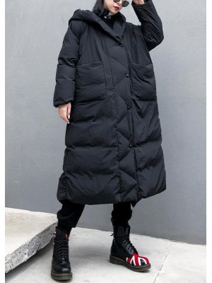 fine black womens parkas plus size winter hooded pockets outwear