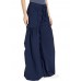 Women Solid Color Elastic Waist Loose Wide Leg Pants With Pocket