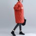 Casual red women parka trendy plus size stand collar Jackets & Coats Luxury ruffles coats