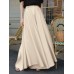 Women Solid Color Loose Casual Elastic Waist Wide Leg Pants With Pocket