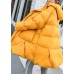 2019 oversized down jacket big pockets winter outwear yellow hooded womens coats