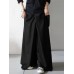 Women Solid Color Full Length Casual Wide Leg Pants With Pocket